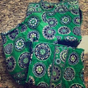 Vera Bradley Cupcake Green Tote, Ditty, Cosmetic